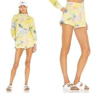 Alice + Olivia Tie Dye French Terry Tandy Beachside High Waist Lounge Shorts